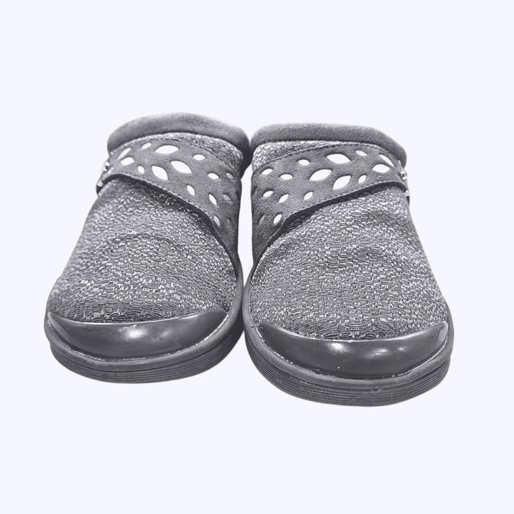 Bzees 7.5 Gray Woven Fabric Comfort Flex‎ Mules Clogs Boho Daily WearShoes #383